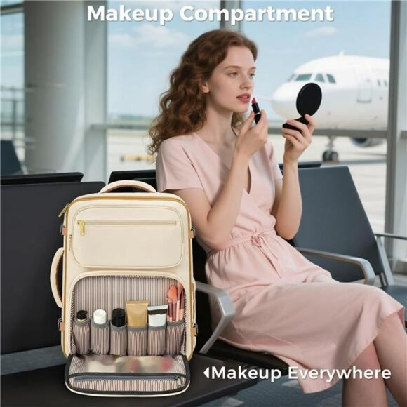 Airline approved personal item bag 18x14x8 carry on backpack travel women - Picture 4 of 8